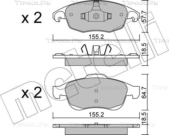 Тормозные колодки Metelli передние для Citroen C4 II 2010-2026. Артикул 22-0800-0