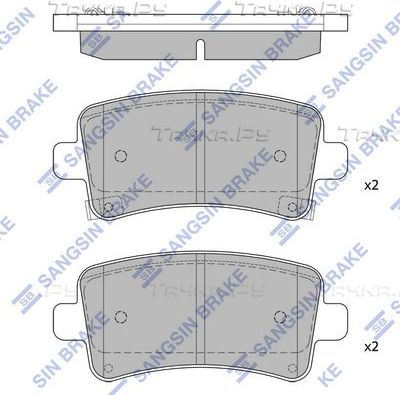 Тормозные колодки Sangsin Hi-Q задние для Chevrolet Malibu VIII 2012-2016. Артикул SP2135