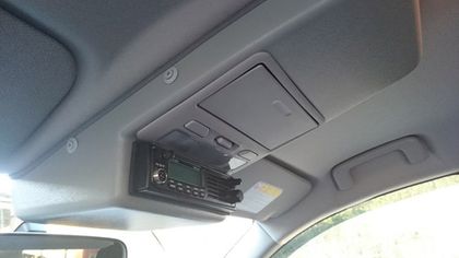 Консоль потолочная Группа3 для установки радиостанции (вырез под радиостанцию 140х40 мм) для Mitsubishi Pajero Sport III 2015-2024 Серая. Артикул 282
