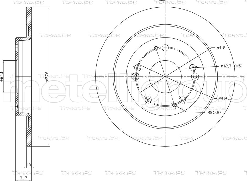 Тормозной диск Metelli. Артикул 23-1391C