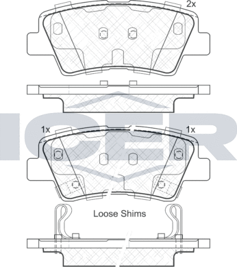 Тормозные колодки Icer задние для Geely Atlas I 2018-2026. Артикул 181976