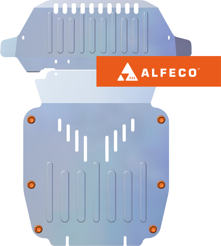 Защита алюминиевая Alfeco для картера и радиатора Audi Q7 I SLine 2006-2009. Артикул ALF.30.06 AL4