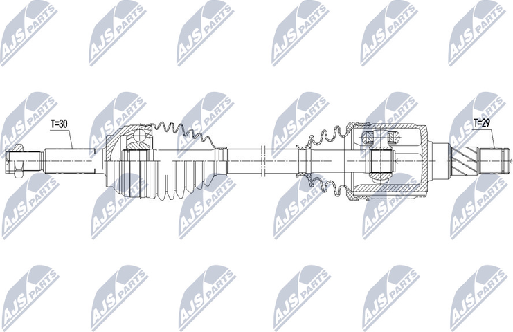 Полуось (привод в сборе, приводной вал) NTY. Артикул NPW-CH-080
