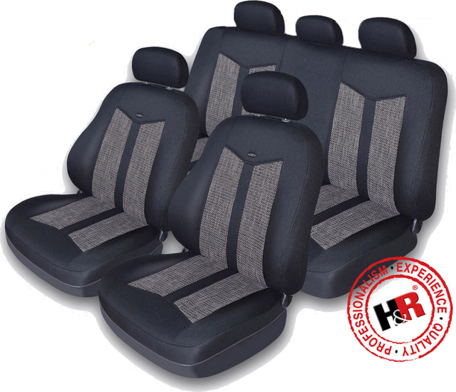 Чехлы Hadar Rosen на сидения для Hyundai Solaris хэтчбек (зад. сид. дел.) 2010-2017, цвет Черный/Серый. Артикул 60002