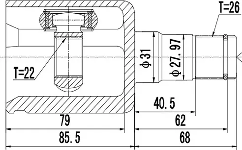 ШРУС ВНУТРЕННИЙ SEAT TOLEDO IV (KG3) (12->), - L (Zikmar). Артикул Z87974R