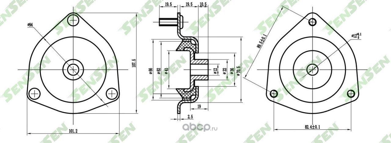 ОПОРА АМОРТИЗАТОРА ПЕРЕДНЕГО NISSAN ALMERA N16 ALL 00 (Sensen) Sensen. Артикул M61095