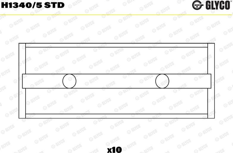 Вкладыши коренные Glyco для Nissan Tiida I 2007-2012. Артикул H1340/5 STD