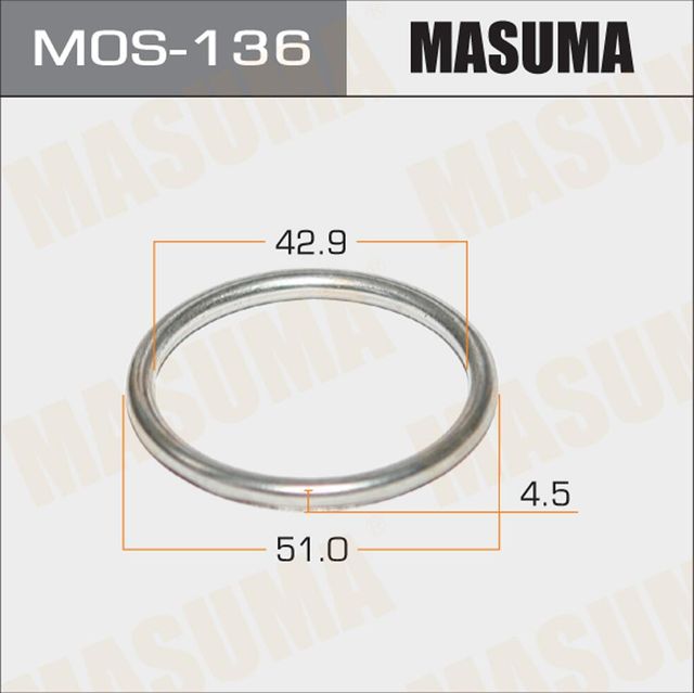 Кольцо глушителя металлическое металлическое 43x51.5x4 MASUMA MOS-136. Артикул MOS-136