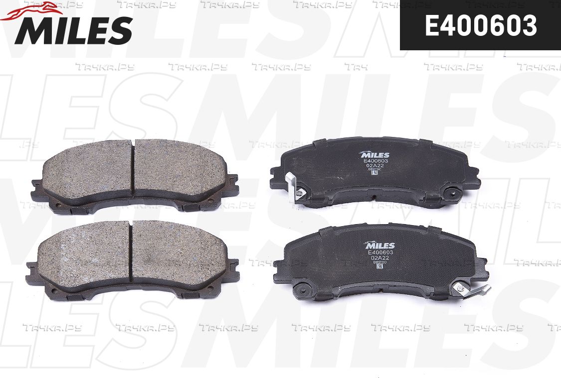 Тормозные колодки Miles (Low-Metallic) передние для Renault Koleos II 2016-2026. Артикул E400603