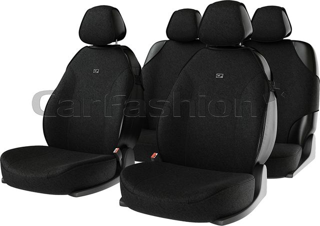Накидки универсальные CarFashion Bingo для авто, цвет Черный/Черный/Черный/LOGO серый. Артикул 22001