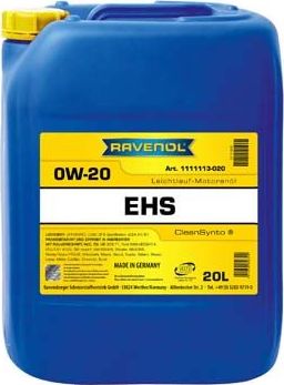 Моторное масло Ravenol RAVENOL EHS SAE 0W-20. Артикул 1111113-020-01-999