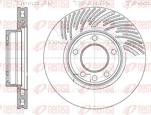 Тормозной диск Remsa передний для Porsche Cayenne I (955) 2002-2010. Артикул 6773.11