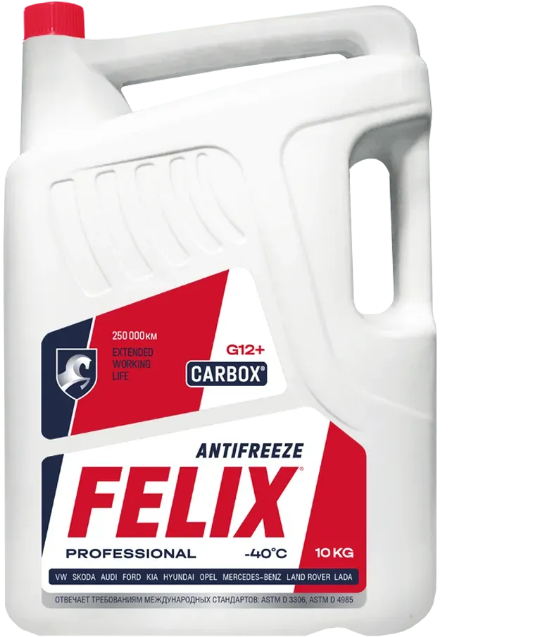 Антифриз FELIX CARBOX G12+ красный в п/э кан.10кг Felix. Артикул 430206020