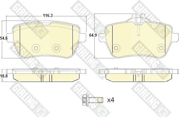 Тормозные колодки Girling. Артикул 6120141