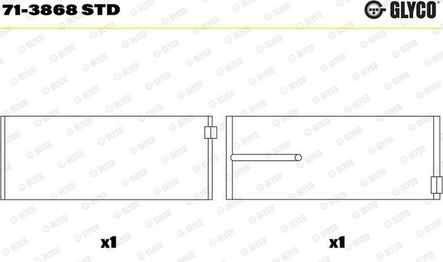 Вкладыши шатунные Glyco для Mercedes-Benz Tourismo 2003-2026. Артикул 71-3868 STD
