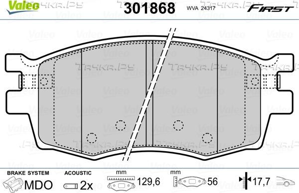 Тормозные колодки Valeo First передние для Hyundai Accent III 2005-2010. Артикул 301868