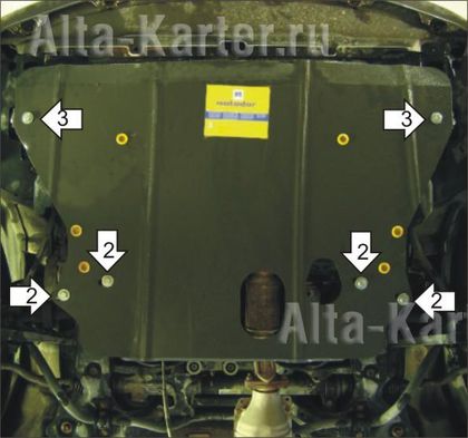 Защита Мотодор для картера, КПП Honda Odyssey II 2001-2003. Артикул 00811