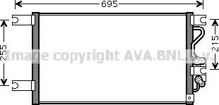 Радиатор кондиционера (конденсатор) AVA для Mitsubishi Pajero II 1997-2000. Артикул MT5206