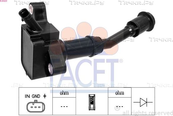 Катушка зажигания Facet OE Equivalent для Ford Mondeo V 2014-2026. Артикул 9.6523