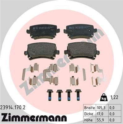 Тормозные колодки Zimmermann. Артикул 23914.170.2