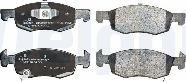 Тормозные колодки Delphi (Low-Metallic) передние для Opel Corsa E 2014-2019. Артикул LP3163