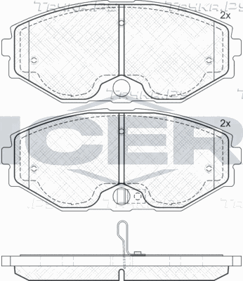 Тормозные колодки Icer передние для Infiniti J 1992-1997. Артикул 181568