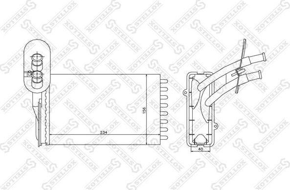 Радиатор отопителя (печки) Stellox для SEAT Inca I 1995-2003. Артикул 10-35116-SX