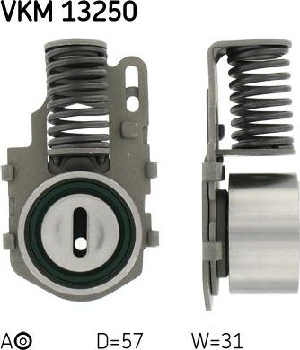 Натяжной ролик (натяжитель) ремня ГРМ SKF. Артикул VKM 13250