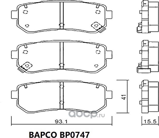 Колодки тормозные дисковые BP0747, (Bapco) Bapco. Артикул BP0747