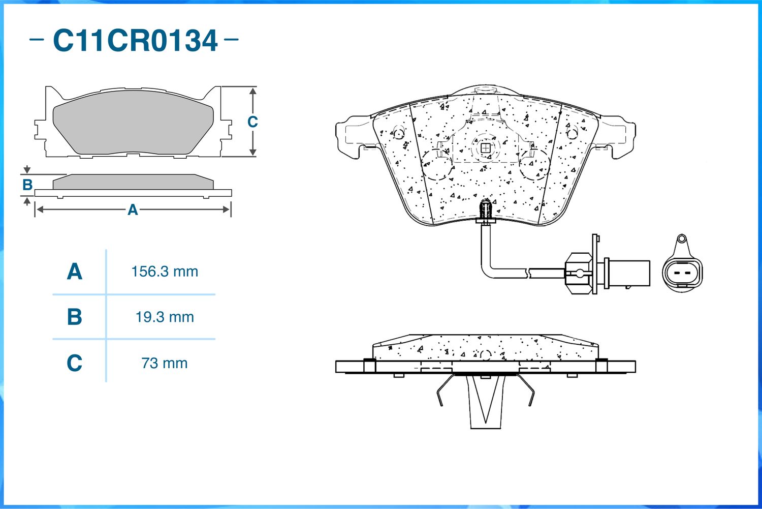 Колодки тормозные передние (Low Metallic) (Cworks). Артикул C11CR0134