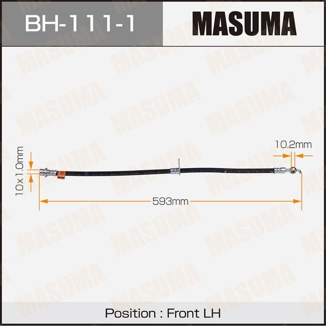 Тормозной шланг Masuma передний правый/левый для Toyota Opa I 2000-2005. Артикул BH-111-1