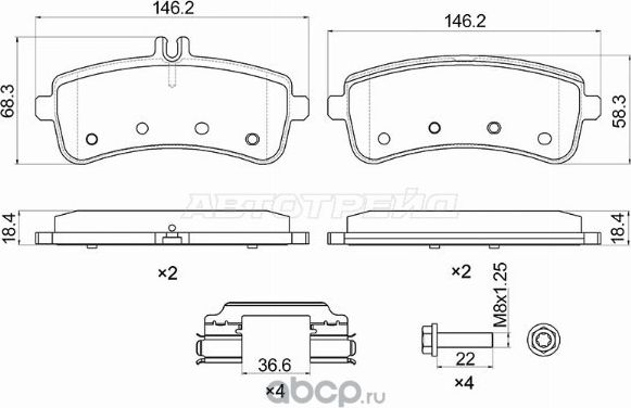 Колодки тормозные зад MERCEDES GTS 14-S-CLASS W22 (SAT). Артикул ST280011