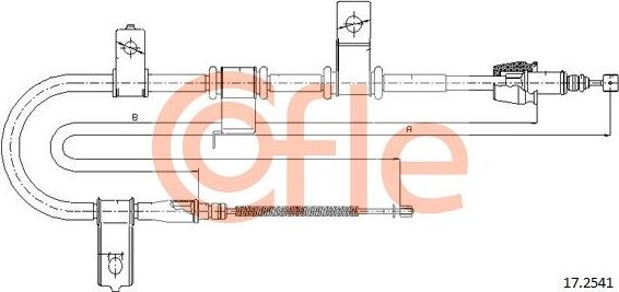 Трос ручника (тросик ручного тормоза) Cofle. Артикул 17.2541