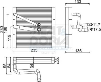 Испаритель кондиционера Meat & Doria для Audi A1 I (8X) 2010-2015. Артикул 997074