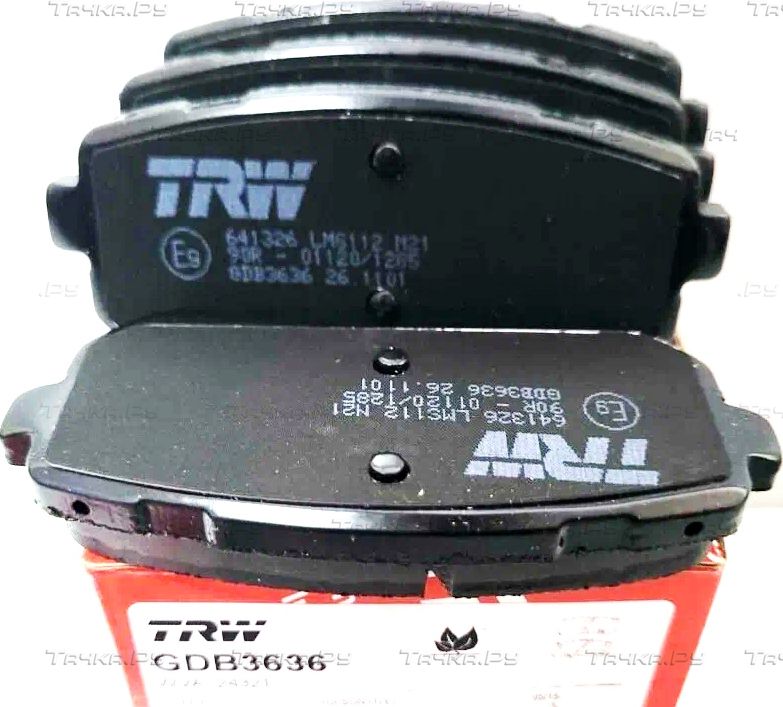Тормозные колодки TRW задние для Kia Sportage IV 2015-2026. Артикул GDB3636