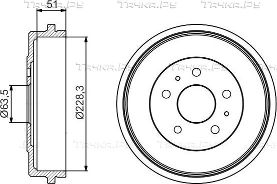 Тормозной барабан Bosch задний для Ford Focus II 2004-2011. Артикул 0 986 477 219