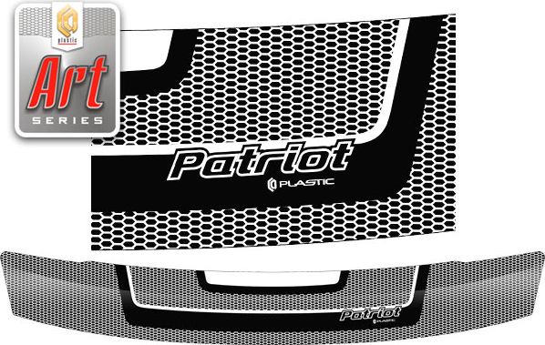 Дефлектор СА Пластик для капота (Серия "Art" графит) УАЗ Patriot 2014-2026. Артикул 2010011610516