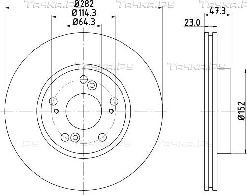 Тормозной диск Nisshinbo передний для Honda Civic VIII 2005-2011. Артикул ND8024K