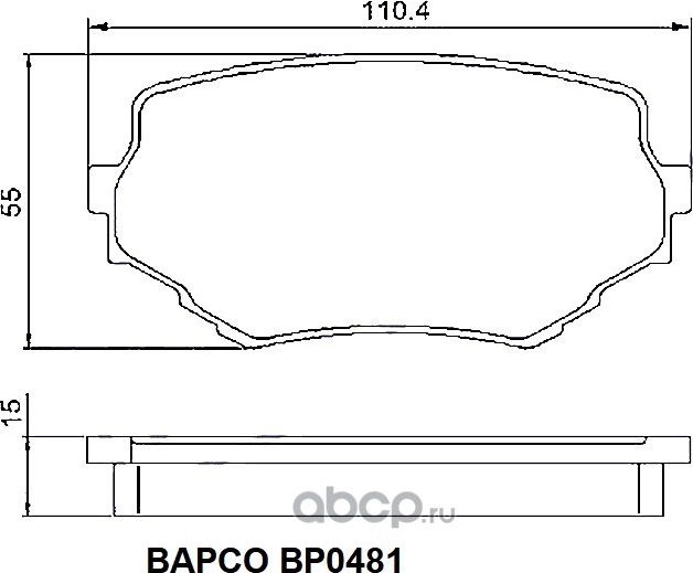 Колодки тормозные дисковые BP0481 передние, комплект, (Bapco) Bapco. Артикул BP0481