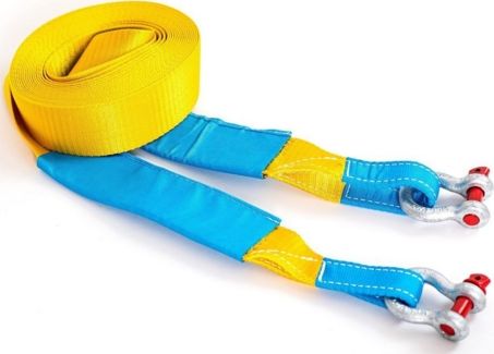 Стропа динамическая (рывковая) Tplus 6 т 9 м серия Стандарт с шаклами 2 т (2 шт.). Артикул T001487