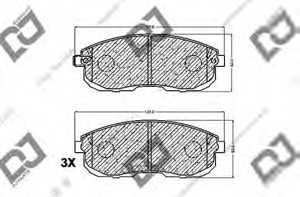 Колодки тормозные дисковые (DJ Parts). Артикул BP1502