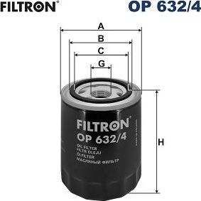 Масляный фильтр Filtron. Артикул OP 632/4