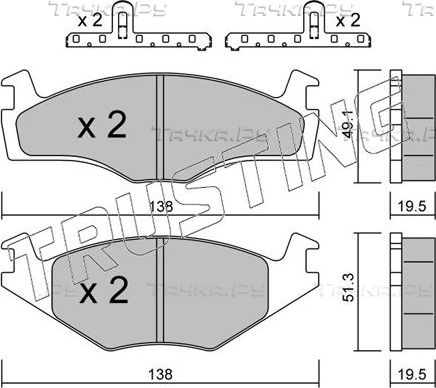 Тормозные колодки Trusting передние для Volkswagen Vento 1991-1996. Артикул 047.1K