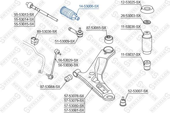 Пыльник рулевой рейки Stellox. Артикул 14-53006-SX
