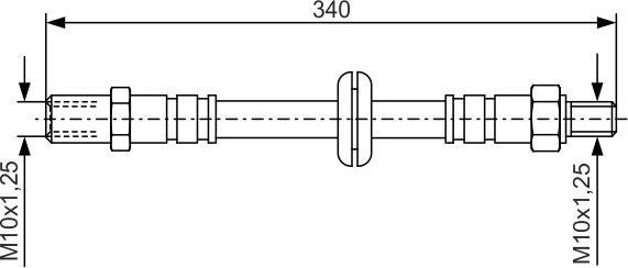Тормозной шланг Bosch передний для ВАЗ Samara (2108, 2109, 2113, 2114) 1986-2013. Артикул 1 987 476 191