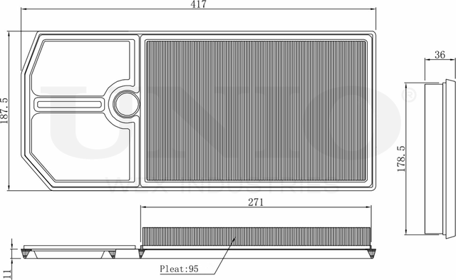 Фильтр воздушный (Unio). Артикул FLT-10010
