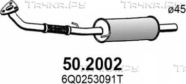 Глушитель Asso для Skoda Fabia II 2006-2011. Артикул 50.2002
