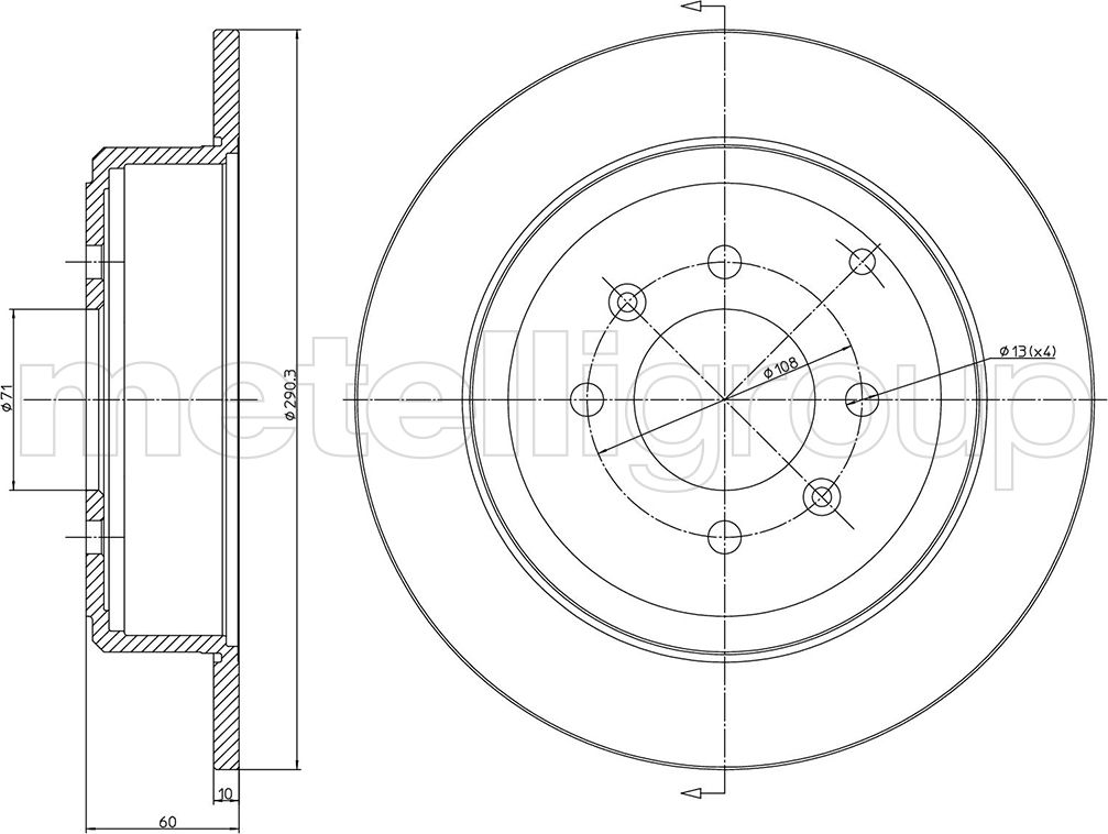 Тормозной диск Metelli. Артикул 23-0431C