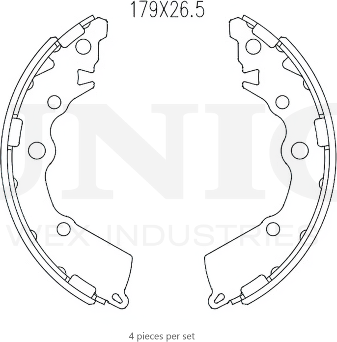 Колодки тормозные барабанные, комплект (Unio). Артикул BRP-10032