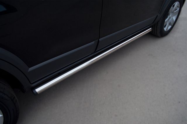 Защита порогов RusStal труба d63 (вариант 2) для Chevrolet Captiva 2012-2013. Артикул CHCT-0008282